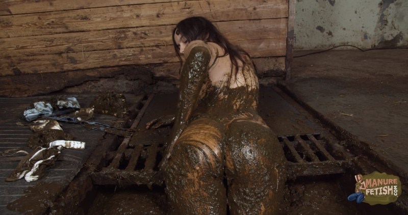 Girl naked in manure