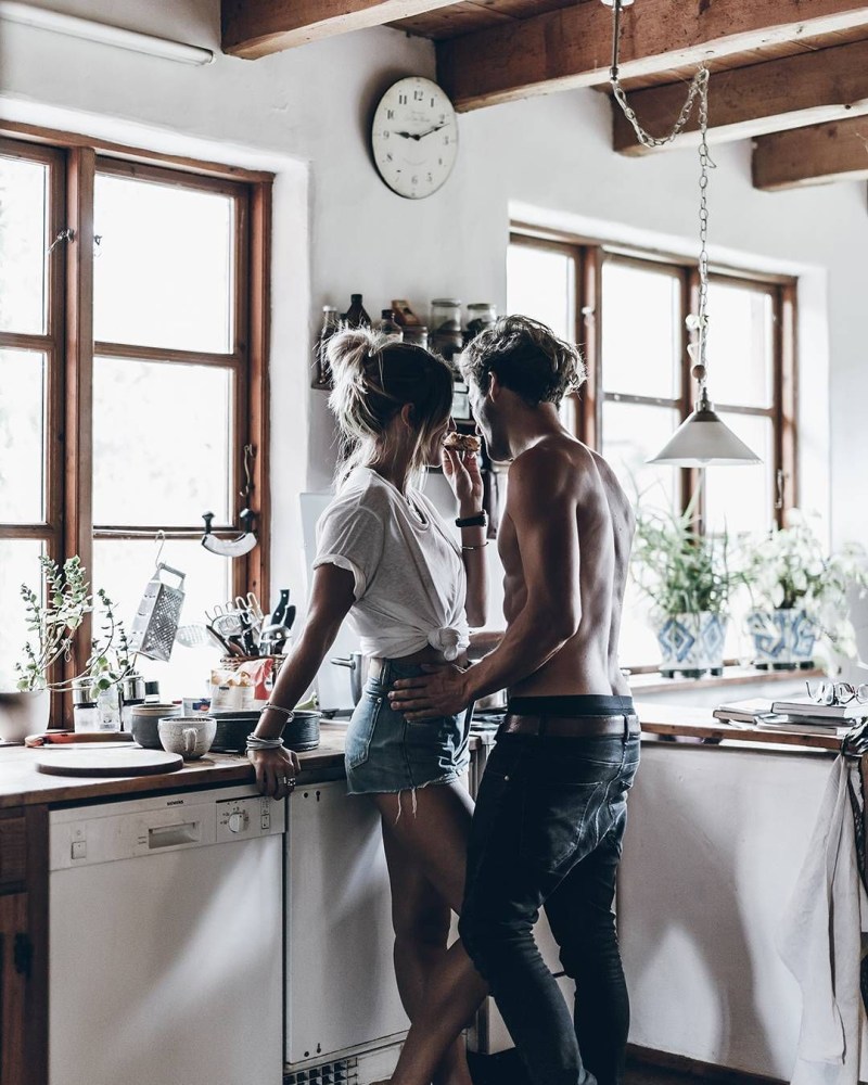 Guy and girl in the kitchen