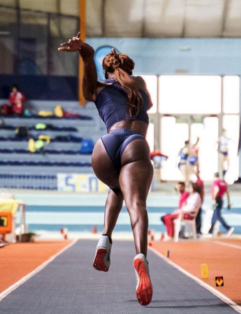 Gymnasts in transparent panties