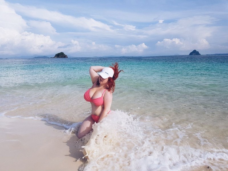 Anna Tsukanova in a swimsuit from the film Presidential Vacation