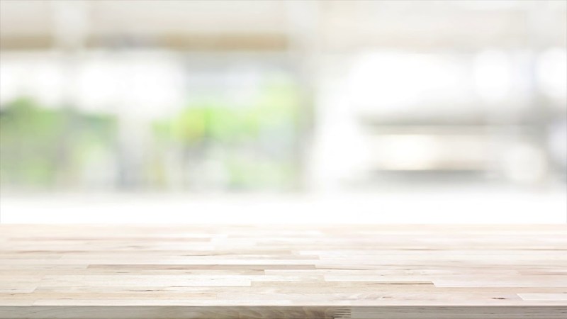 Table with a blurry background