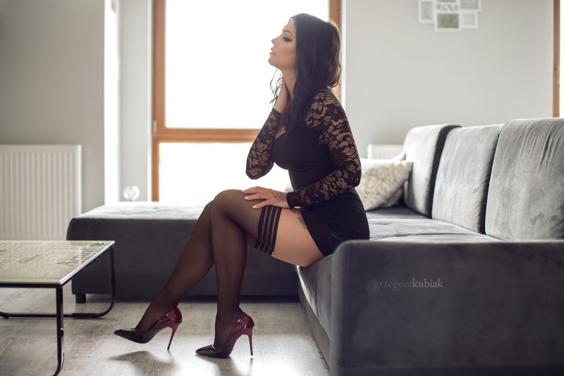 Ivetta Blanche Black Stockings