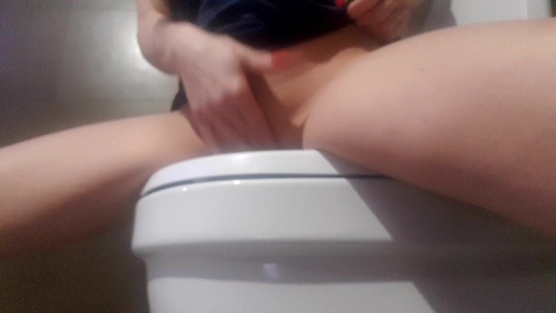 Big boobs masturbation in the toilet