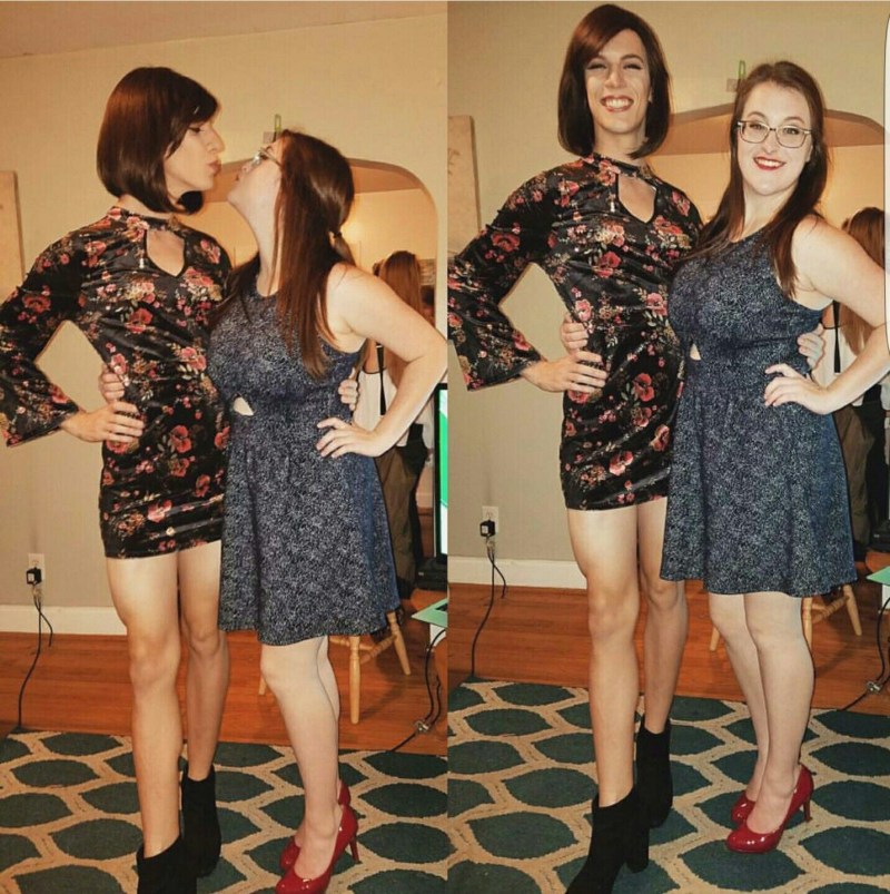 Girls in short shorts in the store