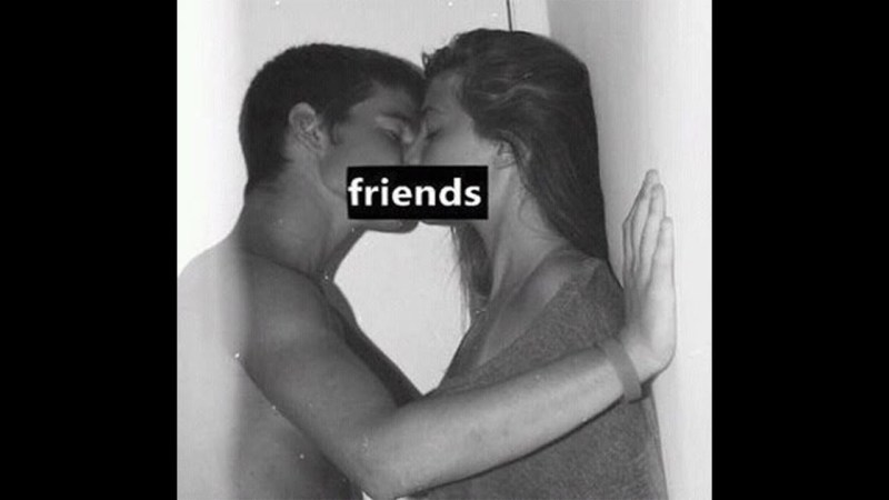 Friends kiss