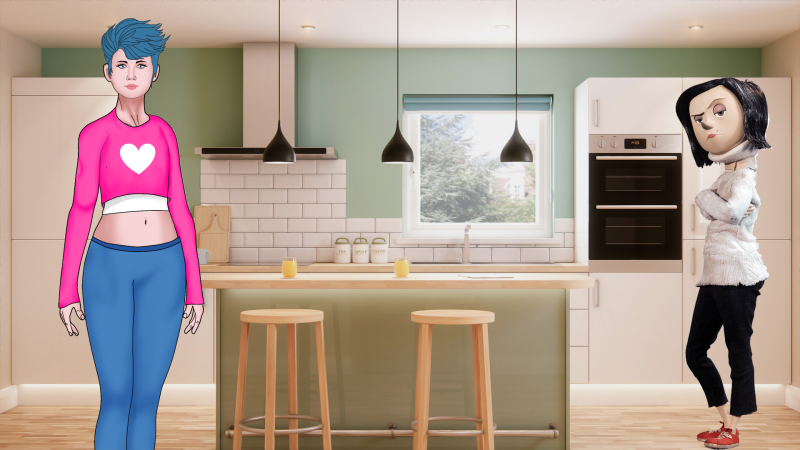 Naked woman on a huge cock