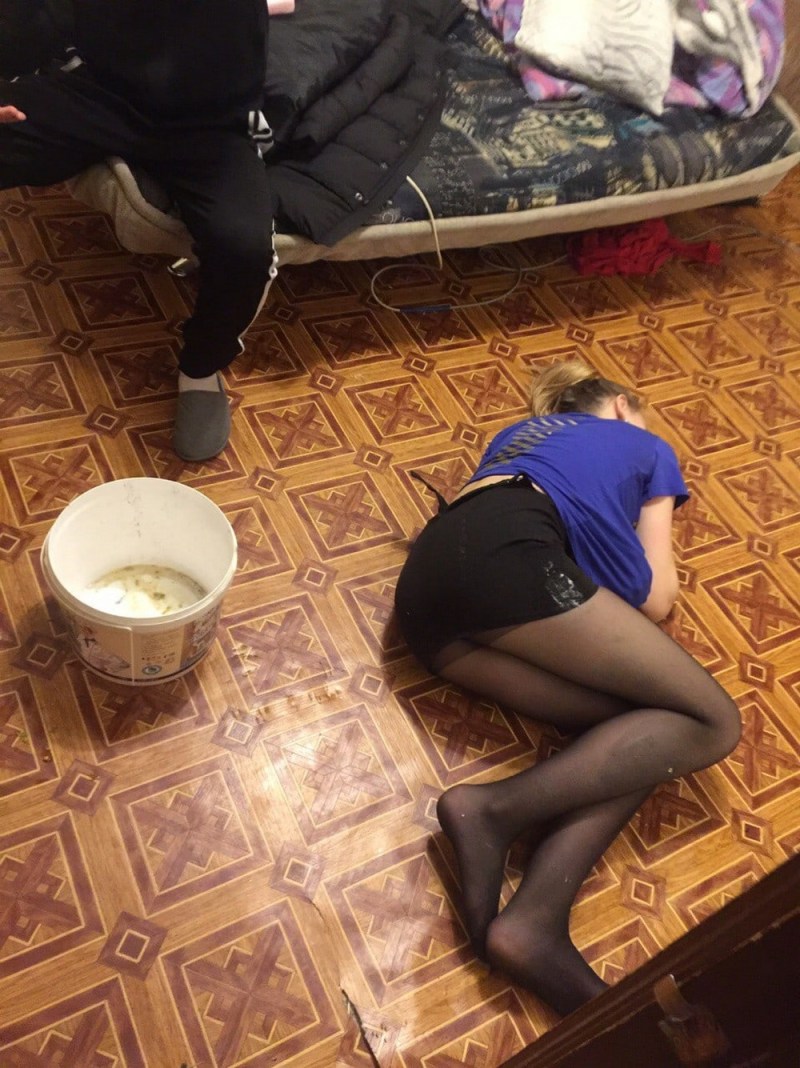 Drunk girls in pantyhose