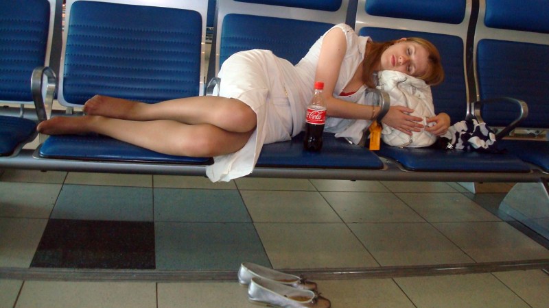 Under the skirt of tights in the train