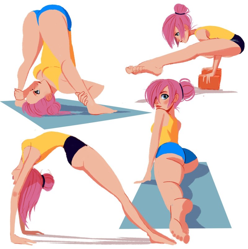 Anime characters in different poses