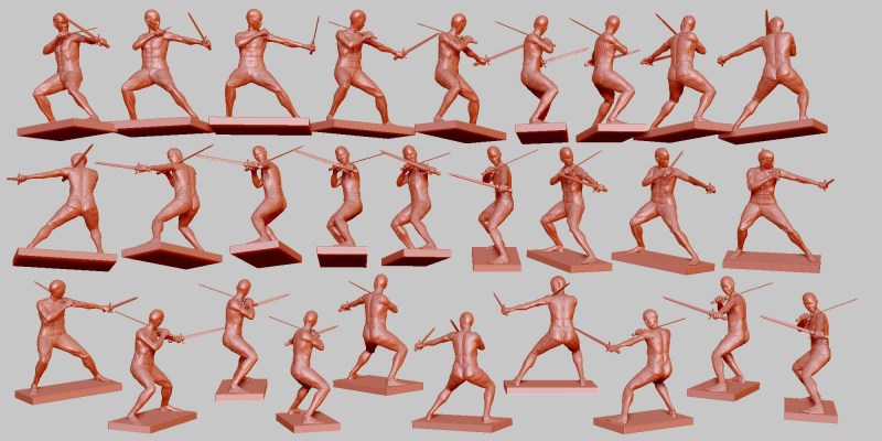 Combat poses 3D