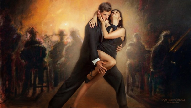 Sensual dancing pairs