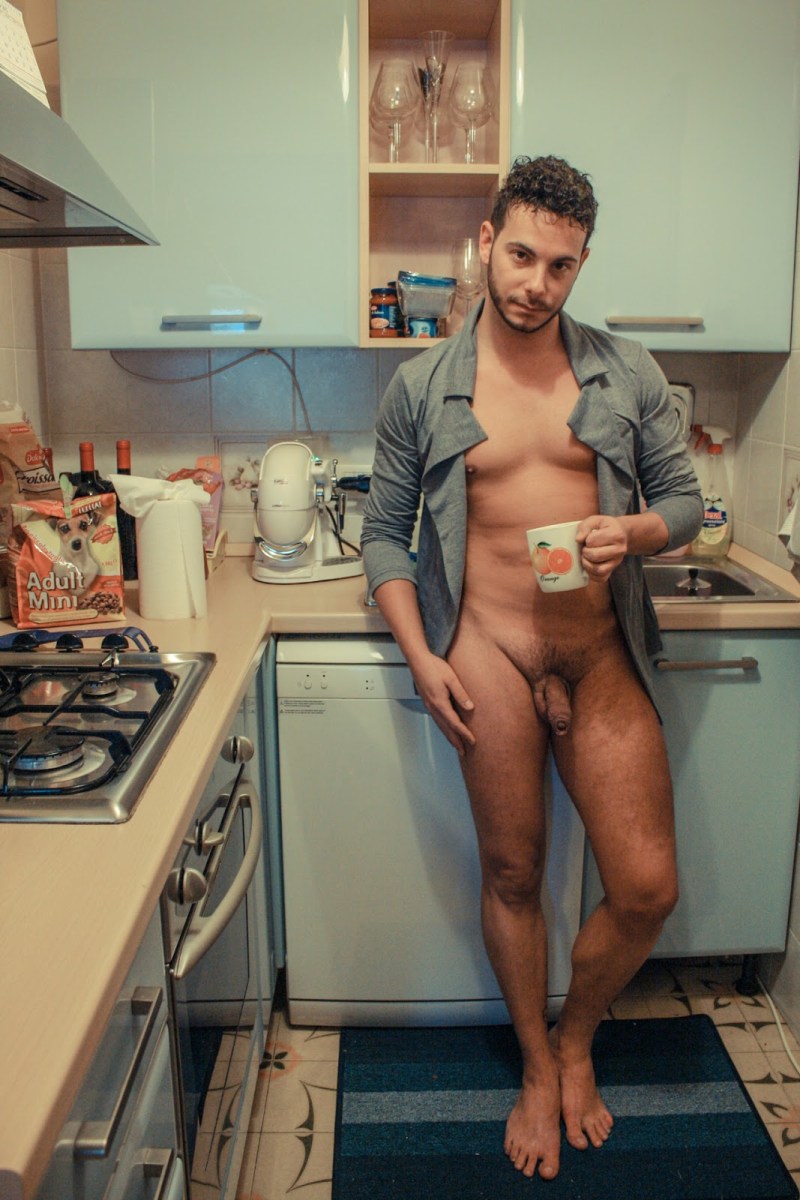 Naked mature men in the forest