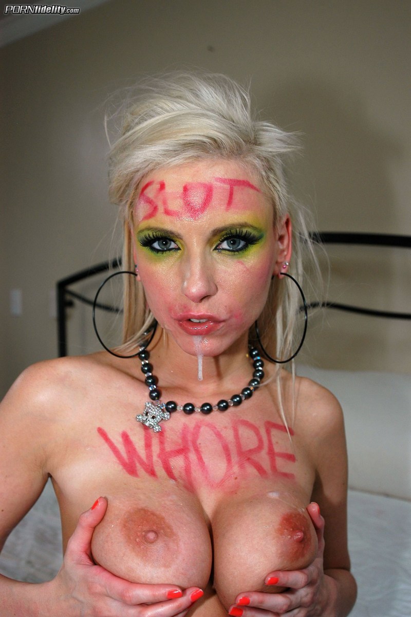 Naked woman with bright makeup