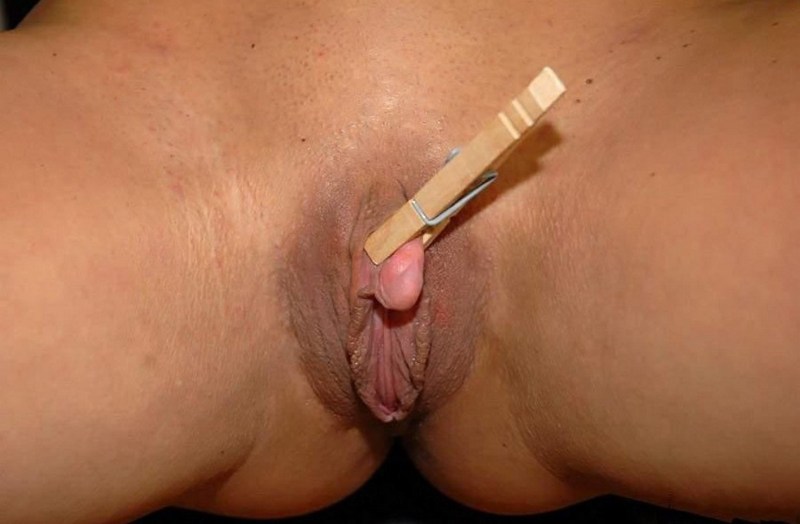 Masturbation of a large clitoris