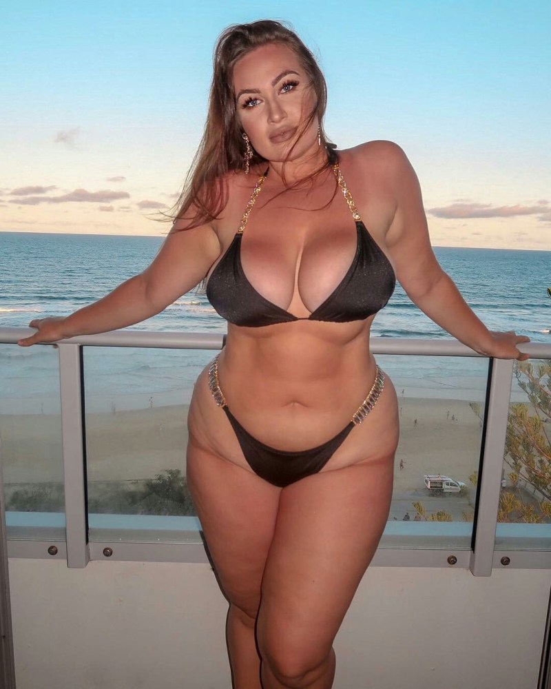 Red girls with a beautiful figure