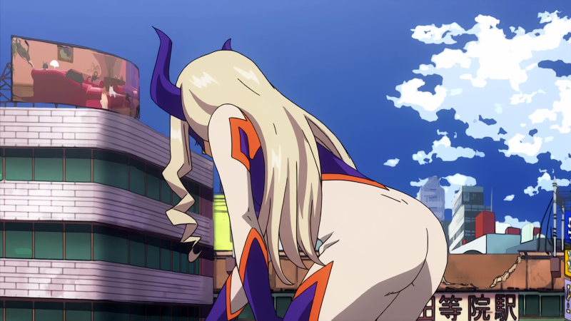 Ursula Mayes in a corset