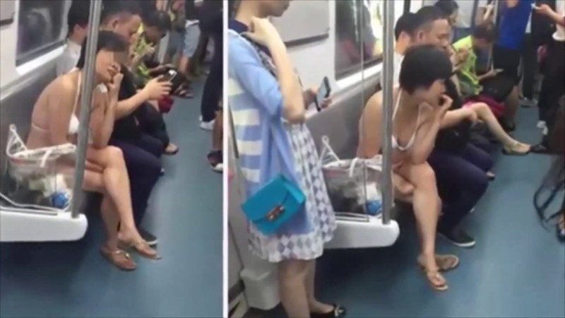 Adult women in the subway