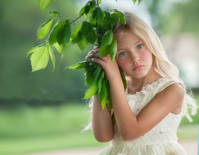 A small fair -haired girl