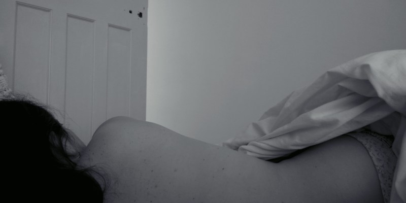 Girl in bed for prank