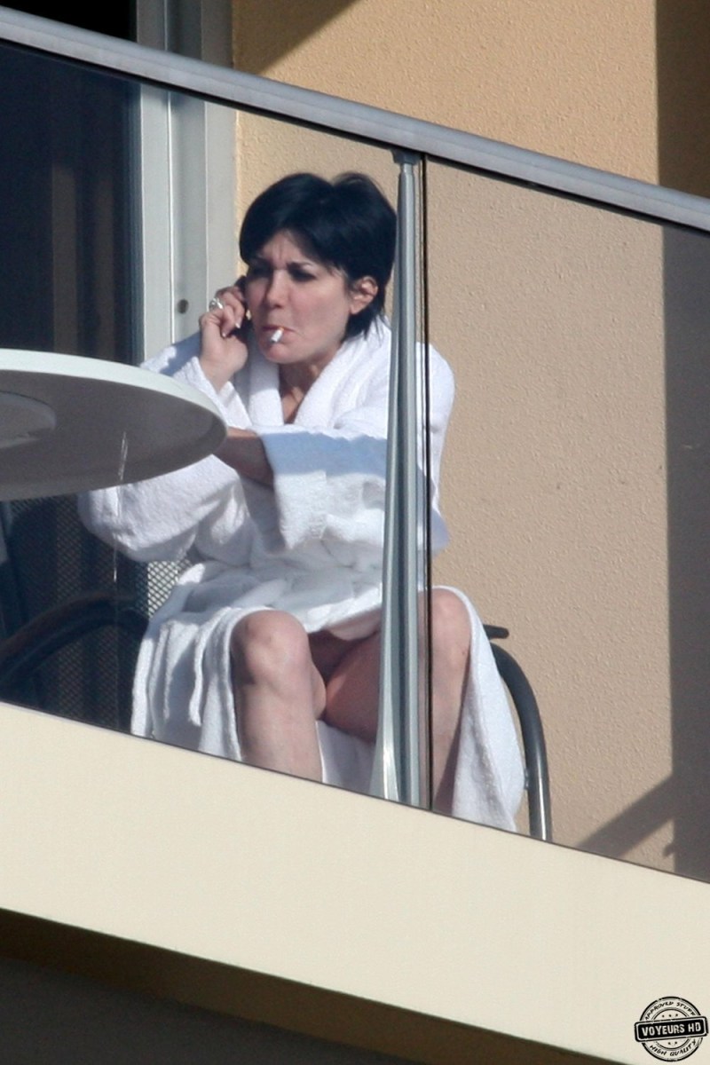 Bent down in a skirt without panties