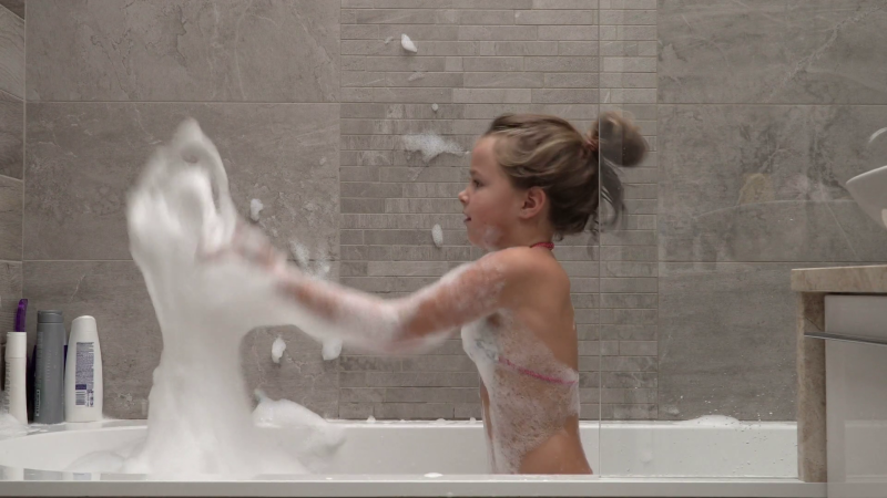 Naked women on the bathroom