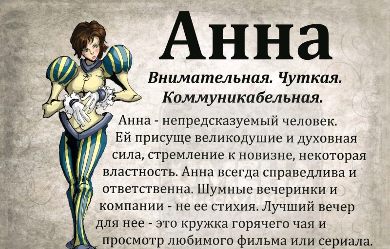 The origin of the name is Anna