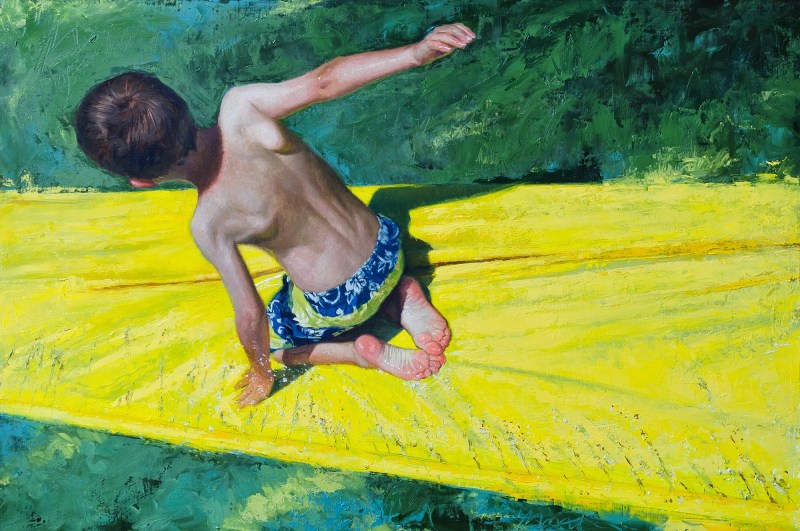 Young men on the beach