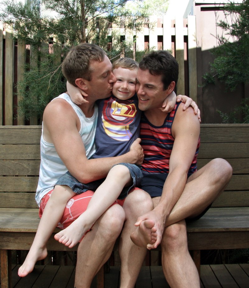 Boys of vinee in swimming trunks