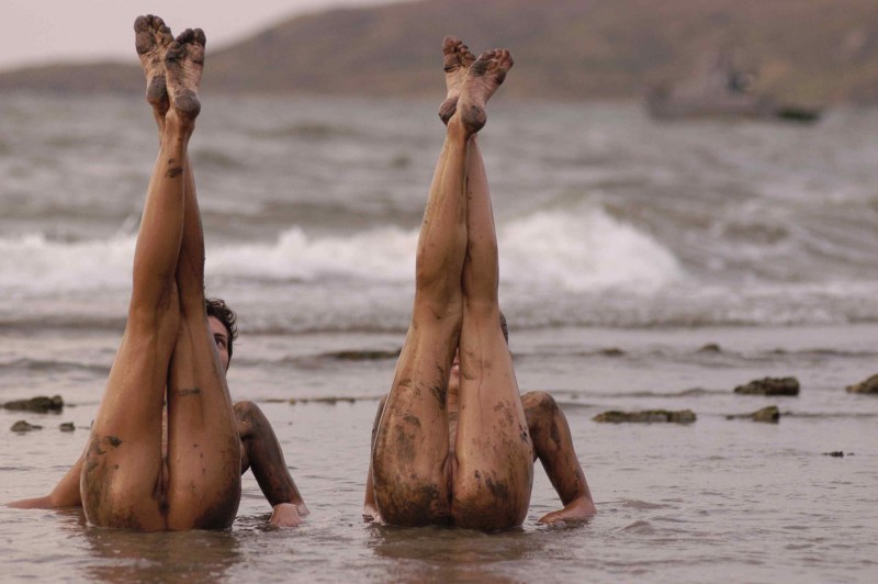 Naked mature women in mud