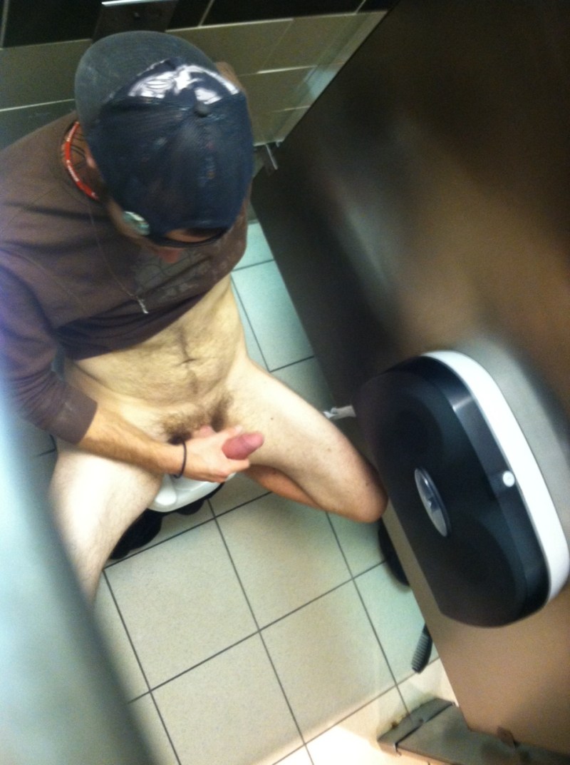 Gloryhole in the public toilet