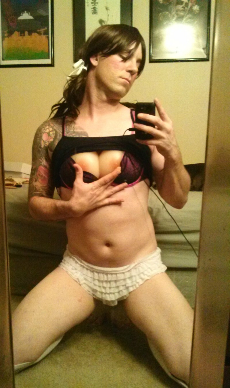 Undressed in front of the coach