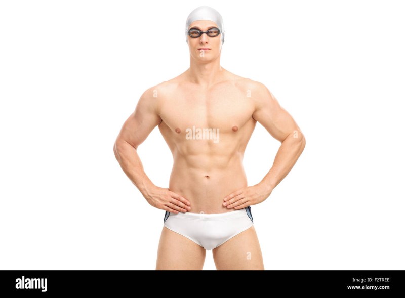 Men's background in swimming trunks