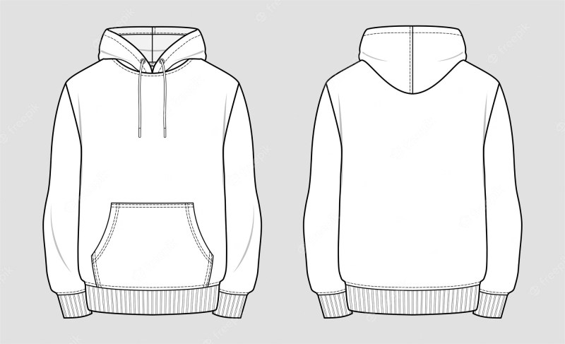 Technical sketch of sweatshirts