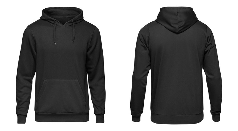 Black sweatshirt in front and back