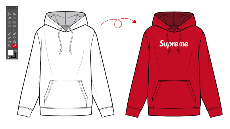 Technical sketch of sweatshirts