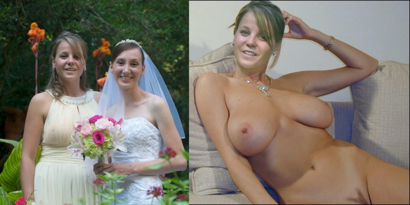 Big boobs in a wedding dress