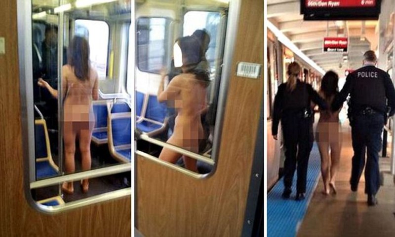 Naked women in unusual places