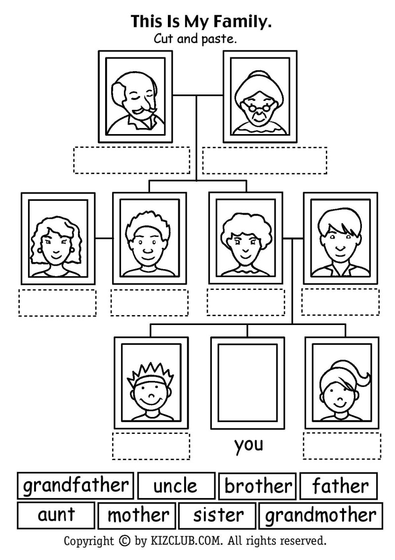 Family members in English Worksheet