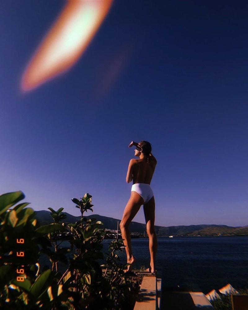 Aglaya Tarasova in a swimsuit