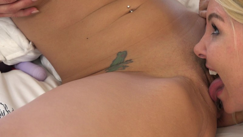 The guy massages the clitoris