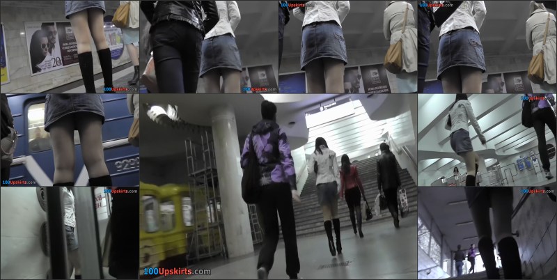 Under the skirt in the subway