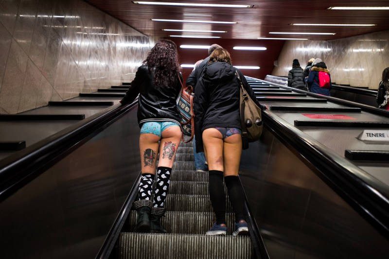 Girl on the escalator