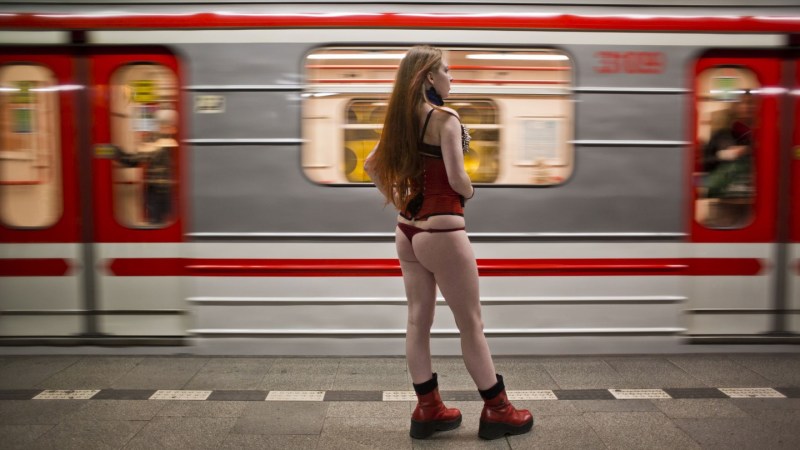 Girl in mini in the store