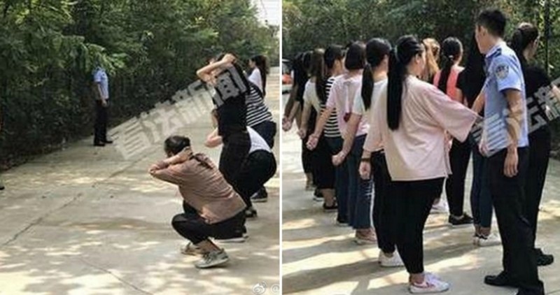 Naked prisoners in prison