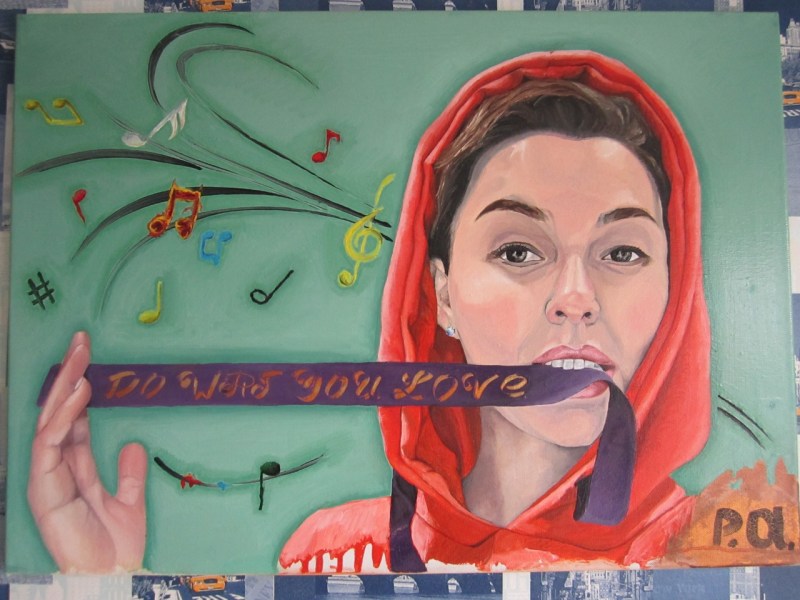 Marina Kravets portrait with a pencil