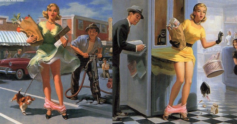 An elderly woman in erotic panties