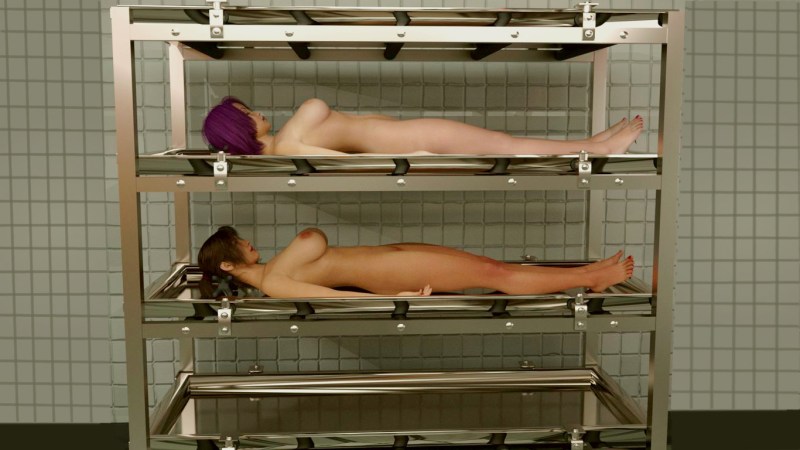 Naked women naked in the morgue
