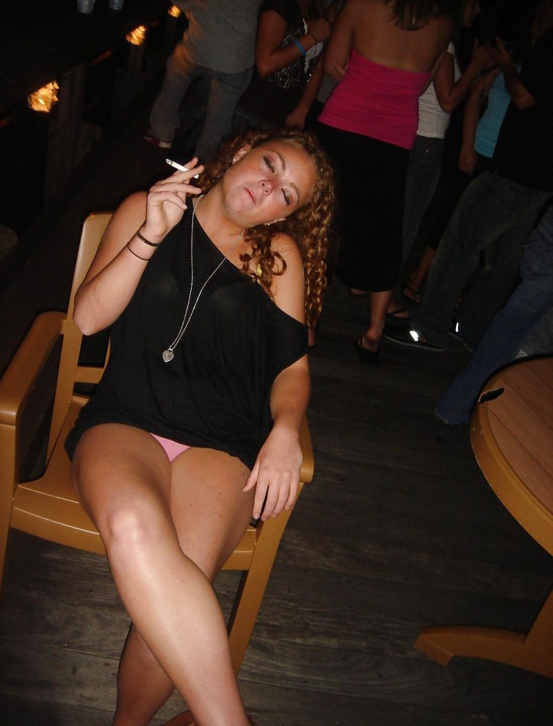 Under a dress at a party