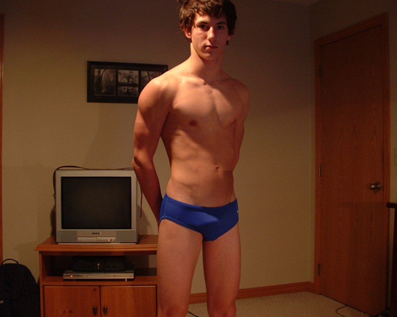 Slender teenagers boys selfie