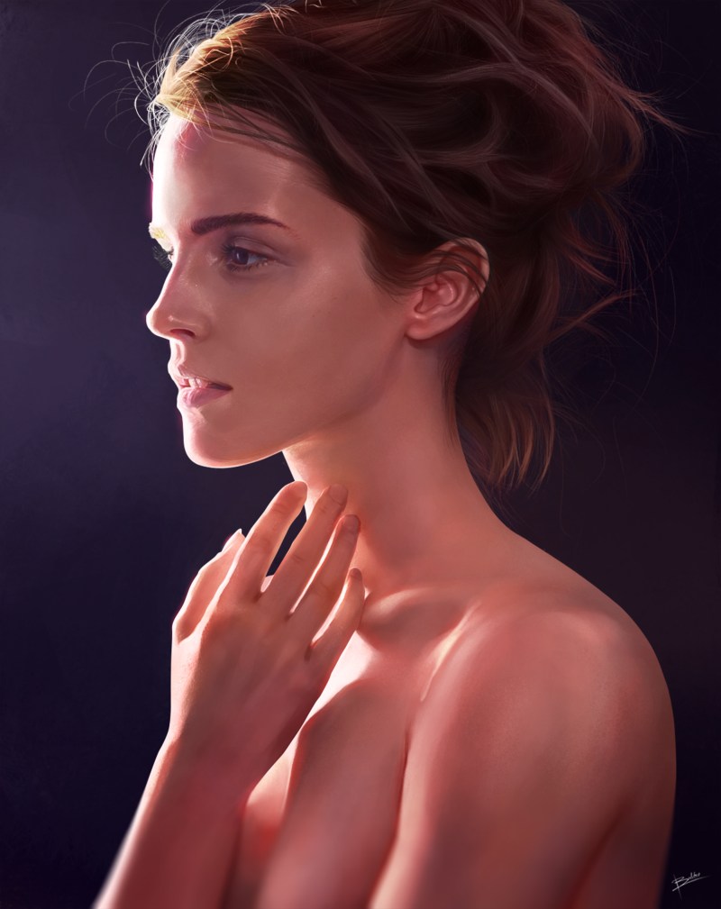 Beautiful female breast in the bodice